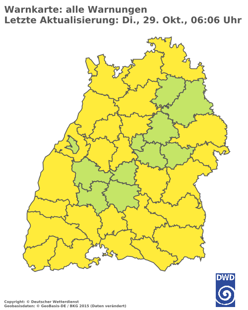 Aktuelle Wetterwarnungen für Rottweil