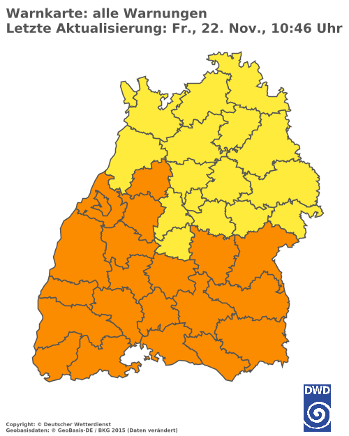 Aktuelle Wetterwarnungen für Rottweil