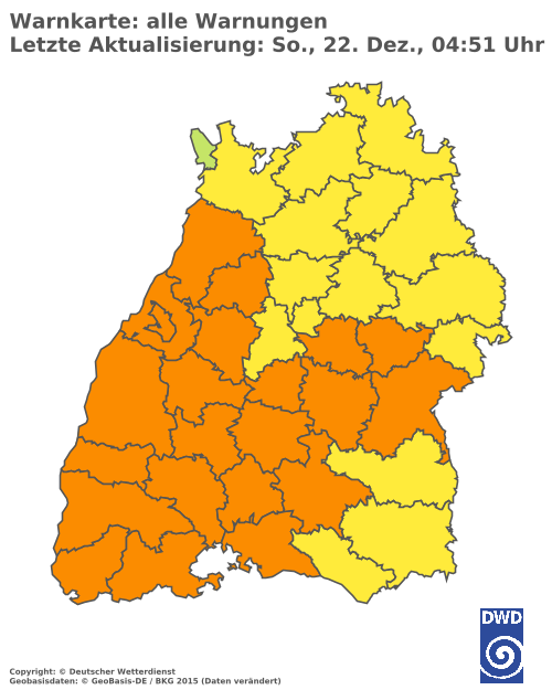 Aktuelle Wetterwarnungen für Rottweil