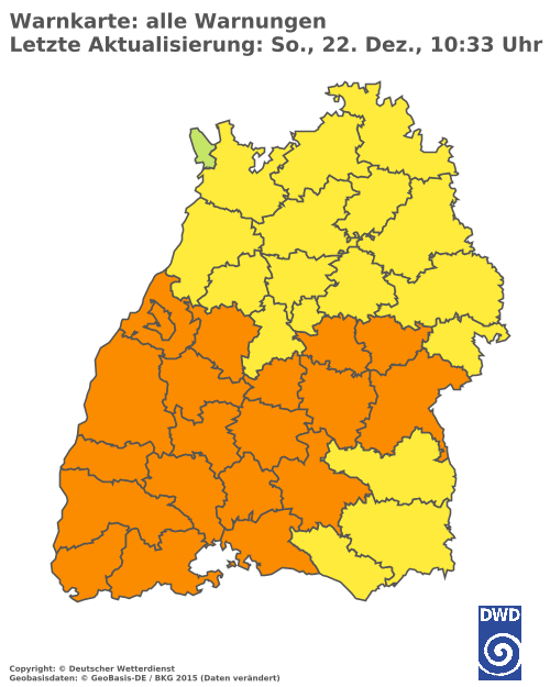 Aktuelle Wetterwarnungen für Rottweil