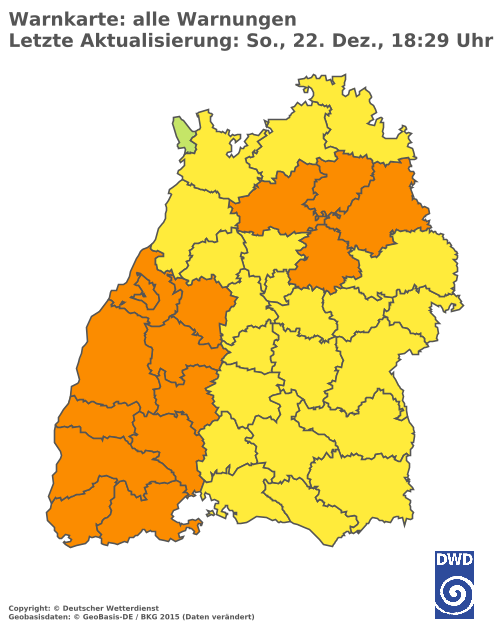 Aktuelle Wetterwarnungen für Rottweil