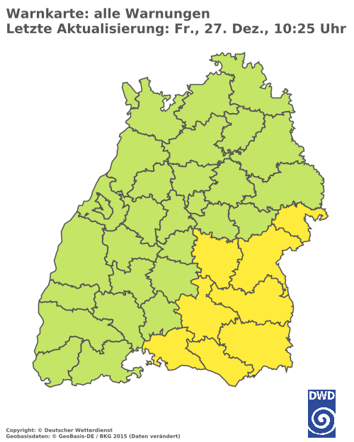 Aktuelle Wetterwarnungen für Rottweil