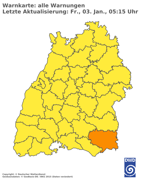 Aktuelle Wetterwarnungen für Rottweil