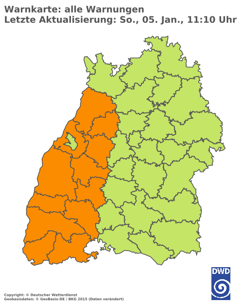 Aktuelle Wetterwarnungen für Rottweil