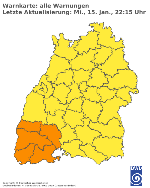 Aktuelle Wetterwarnungen für Rottweil