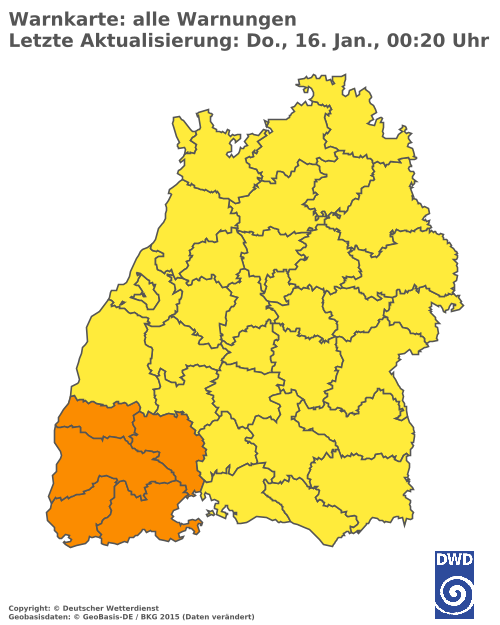 Aktuelle Wetterwarnungen für Rottweil