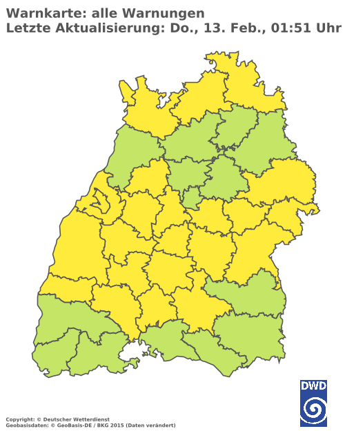 Aktuelle Wetterwarnungen für Rottweil