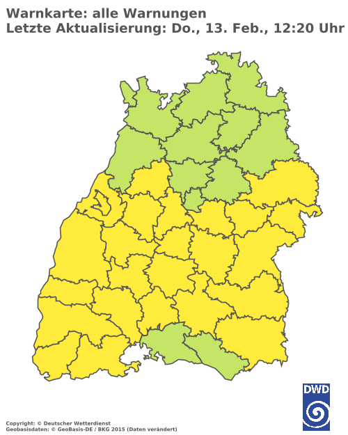 Aktuelle Wetterwarnungen für Rottweil