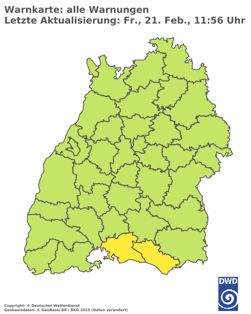 Aktuelle Wetterwarnungen für Rottweil