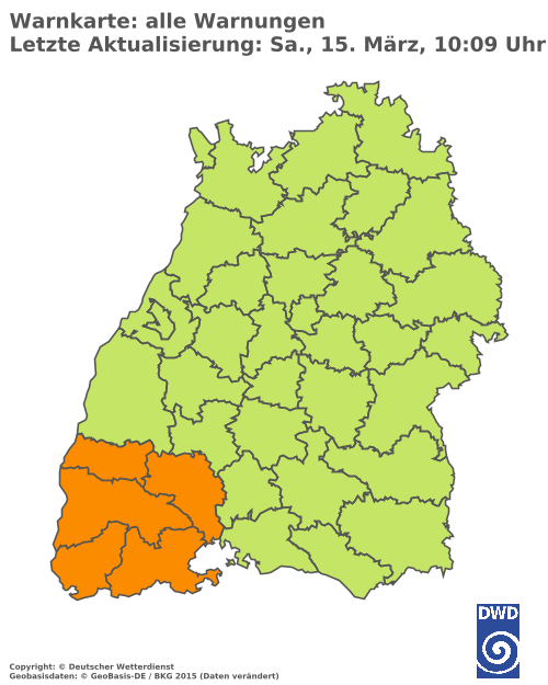 Aktuelle Wetterwarnungen für Rottweil